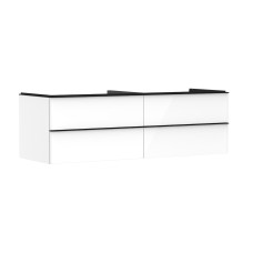 Тумба Xelu Q 1560/550  на 4 шухл. під консоль для умивал. High Gloss White handle Matt Black (54090670) XELU Сантехніка Hansgrohe