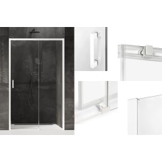Двері для душу PRIME WHITE 130x200x200, прозоре скло ACTIVE SHIELD 6мм