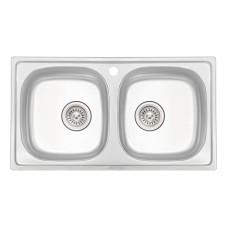 QT 7843-B Micro Decor Кухонна мийка 78х43 см подвійна Satin
