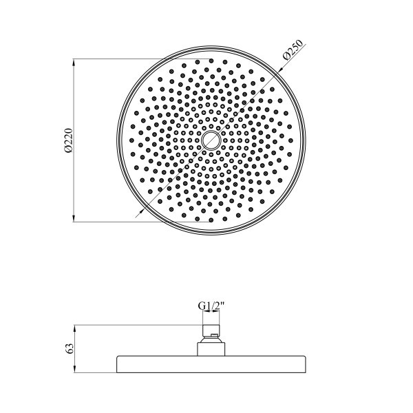 Лейка для верхнего душа Kroner Element 2801562901Z-0101 Kroner