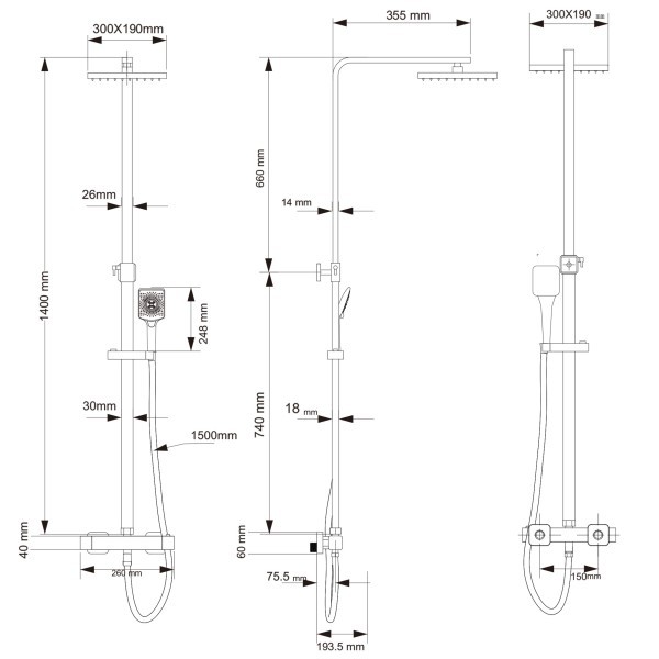 Душова система Globus Lux Termostatic GLQ-0040TE Globus Lux