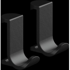 WallStoris Крючок для полотенец широкий (2 штуки) 3.9 x 3.2 x 1.8 см Matt Black (27914670)
