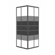 BLACK VELUM душевая кабина (90*90*180см квадратная, стекло "Black linia" 4мм, без поддона), черный матовый