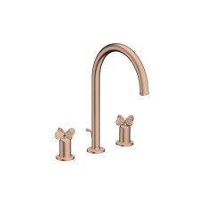 Змішувач Axor Archivio 190 Cross для умивальника на 3 отвори, Brushed Red Gold (34027310) Змішувач Axor Archivio 190 Cross для умивальника на 3 отвори, Brushed Red Gold (34027310)