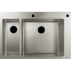 Кухонна мийка S712-F655  на стільницю 2х35d 755х500  дві чаші 180/450 (43310800) Stainless Steel