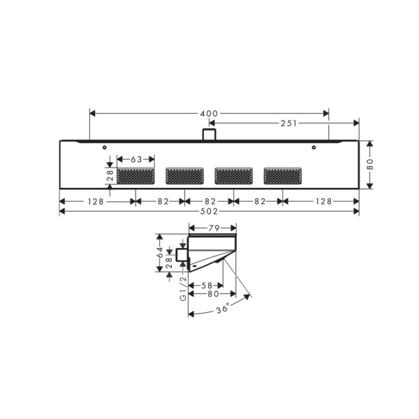 Боковой душ-полочка Rainfinity 500 1jet, Chrome (26243000) Боковой душ-полочка Rainfinity 500 1jet, Chrome (26243000)