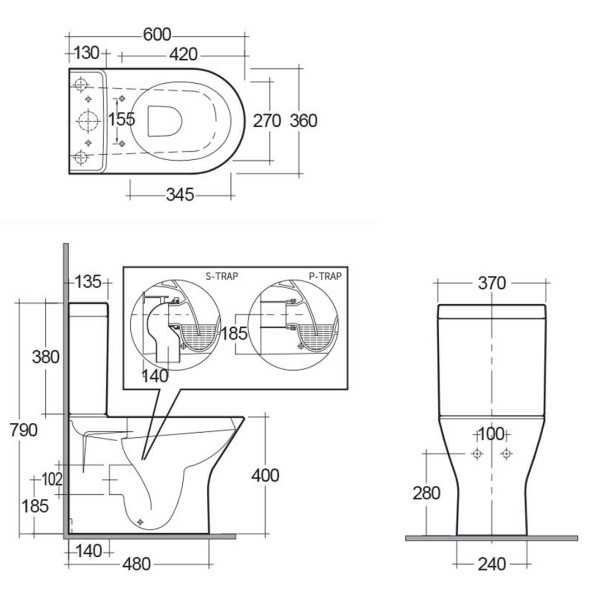 RST17AWHA+RST10AWHA+RESC0004 RESORT Компакт, белый (1 сорт)