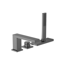 Змішувач Tecturis E врізний на край ванни 3 отв з sBox, Brushed Black Chrome (73443340) TECTURIS E