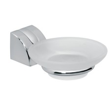 Мыльница CASCATA стеклянная матовая, держатель хром настенная FERRO Мыльница CASCATA стеклянная матовая, держатель хром настенная FERRO