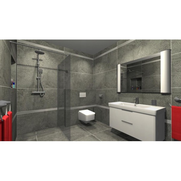 Плитка керамогранітна Newstone Graphite 598x1198x8 Opoczno Opoczno