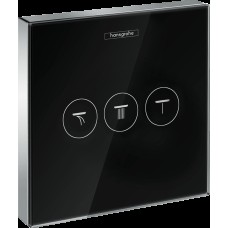 Переключатель ShowerSelect Glass на 3 клавиши, черный/хромированный (15736600)