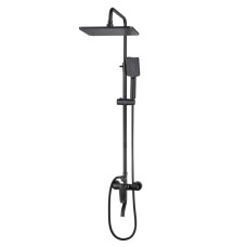 MODUS система душова (змішувач для ванни, верхній душ 290*190мм ABS, ручний душ 110*80мм 3 режими, штанга 140см, шланг 150см SS), чорний матовий	