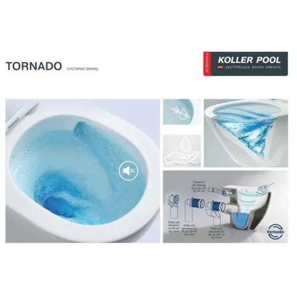 Інсталяція Koller Pool Dune 1200SL + Neon Chrome панель змиву + підвісний унітаз Round Smart Tornado 3,0 Koller Pool