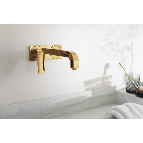Змішувач зі стіни Axor Citterio 220 Lever для умивальника, на пластині, Brushed Bronze 39119140