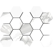 Декор 32,5*22,5 Cr. Cellini Blanco Hexagonos Leviglass
