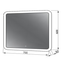 Дзеркало Ліон Z-700*600 LED Дзеркало Ліон Z-700*600 LED