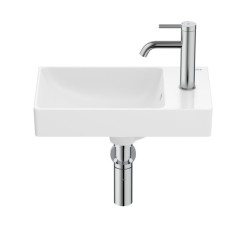 ONA умивальник асиметричний Compacto 45x26 см, з отвором під змішувач, Fineceramic, білий