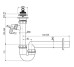 Сифон трубчатый d40 с нержавеющей решеткой d70 и подводкой Alcaplast
