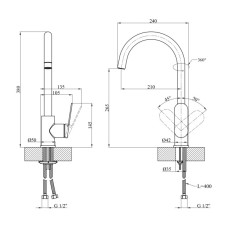 Змішувач для кухні Element 211512B-3801