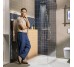28871670 HG Activera S Душова система Showerpipe 240 1jet EcoSmart з термостатом на ванну Ecostat Fine, чорний матовий (1 сорт)
