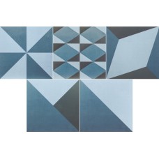 20x20 Geometric Mix Dec. Azul-Geometric из коллекции Geometric Geometric Керамическая плитка Cevica