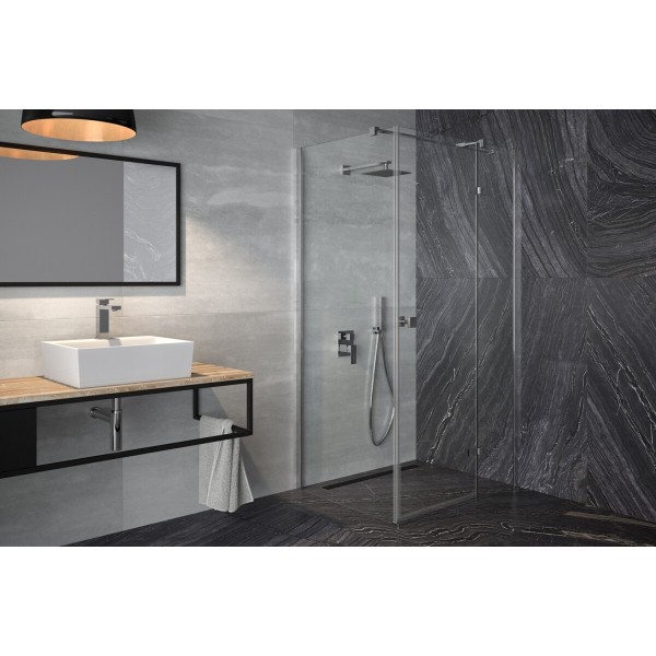 Кабина квадратная PIXA 90x90x195 правая: стекло прозрачное, профиль хром