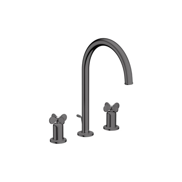 Змішувач Axor Archivio 190 Cross для умивальника на 3 отвори, Polished Black Chrome (34027330)