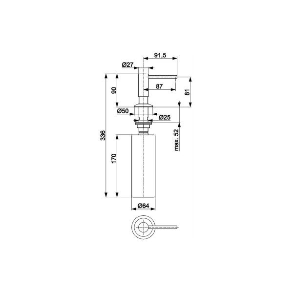 Дозатор рідини для миття посуду DUERO INOX, GOLD 990-100-31