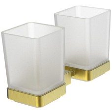 27494 (8928C) ORLANDO GOLD Стакан для зубных щеток двойной, стекло, золото (1 сорт) Orlando