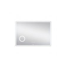 Qtap Crow Зеркало 1000х700 прямоугольное, LED touch switch, цифровые часы с линзой