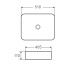 DFL2170100MB Flow square Раковина прямокутна 510х405х110 мм на стільницю, без переливу, чорна матова (1 сорт)
