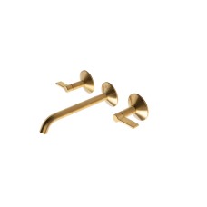 LIGNAGE LUXE, Змішувач для умивальника на 3 отвори, настінний, brushed gold (100379596) LIGNAGE LUXE, Змішувач для умивальника на 3 отвори, настінний, brushed gold (100379596)