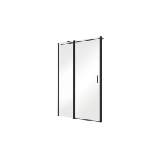 Душевые двери Exo-C Black 120x190 прозрачные, черный мат