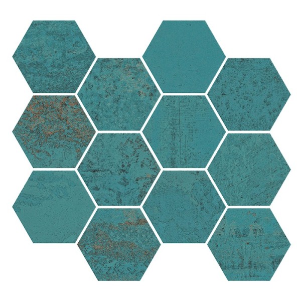 G-2143 METALLIC GREEN NAT MOS HEX 28x30 (мозаїка)