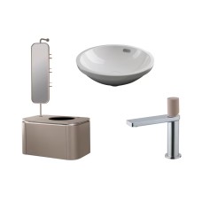 Pack FORMA Almond, Комплект меблів для ванної кімнати + змішувач chrome+almond (100317356)