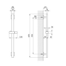 Штанга для душа KRP Edelstahl Kubus - PVD230 Штанга для душа KRP Edelstahl Kubus - PVD230