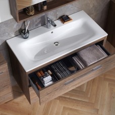 500.997.00.1 Вбудовуваний умивальник Geberit Selnova Square 100см, отвір для змішувача в центрі, перелив видимий (1 сорт) Selnova Square