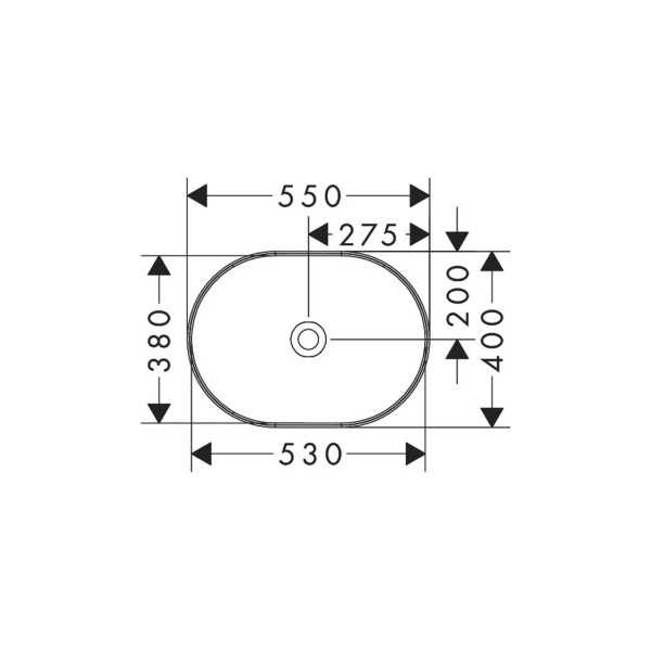 Умывальник Xuniva U SmartClean накладной без перелива, 550х400 мм White (61073450)
