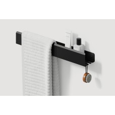 Полиця "LOFT" 500, рушникотримач L, гачок R, RAL9005 black mat Полиця "LOFT" 500, рушникотримач L, гачок R, RAL9005 black mat