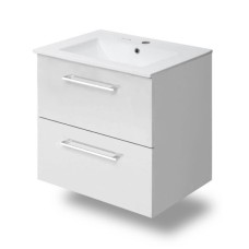 VALTICE комплект мебели 80см, белый: тумба подвесная, 2 ящика + умывальник накладной арт i11042D