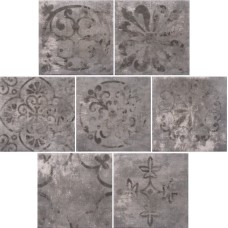 Декор (15x15) Cottage Charcoal Mix Dec. - Cottage з колекції Cottage Cottage Керамічна плитка Cevica