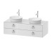 WHITE TULIP Консольна тумба під 2 умивальники 130х55 см (WT4993B8585) White High Gloss Lacquer