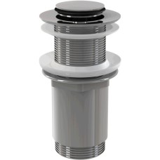 Водозлив для умивальника CLICK-CLAK 5/4“ суцільнометалевий, з малою заглушкою (для пласт. та скляних умивальників)