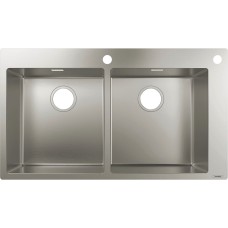 Кухонная мойка S712-F765 на столешницу 2х35d 865х500 две чаши 370/370 (43311800) Stainless Steel