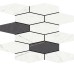 Мозаика 28,1x34,1 Mosaic Hexa Slim Muse White/Coal-Muse-DC1005 из коллекции Muse Aleluia