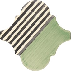 Color Art Green Stripes Arabesque 15x15 PF009 Color Art Green Stripes Arabesque 15x15 PF009 COLOR ART Керамічна плитка Aleluia