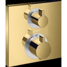 Термостат скрытого монтажа Ecostat Square запорно-переключающий двухрежимный (15714990) Polished Gold