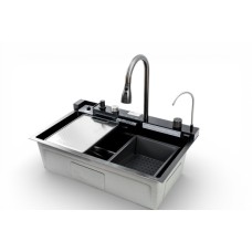 Мийка кухонна MITTONI B-5 7546 чорна з нержавіючої сталі 75*46*22 BLACK ( А0059851 )