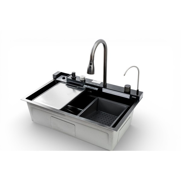 Мийка кухонна MITTONI B-5 7546 чорна з нержавіючої сталі 75*46*22 BLACK ( А0059851 ) Insana