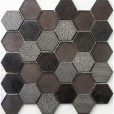 Мозаика (26.4x27.4) 69MU-EN Musa Exagono Negro - Musa из коллекции Musa Мозаика (26.4x27.4) 69MU-EN Musa Exagono Negro - Musa из коллекции Musa
